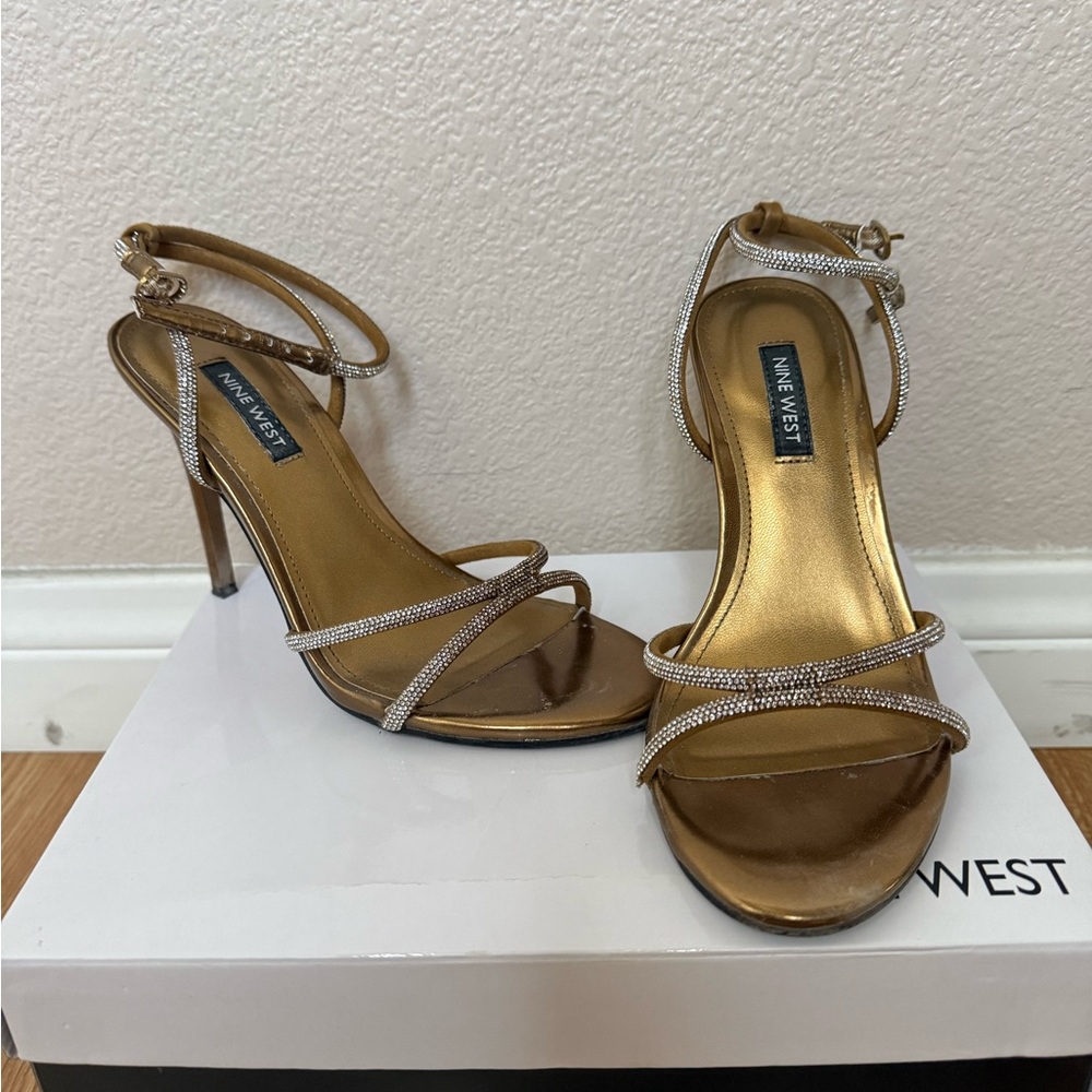 Nine West Metallic Gold and Silver Heels